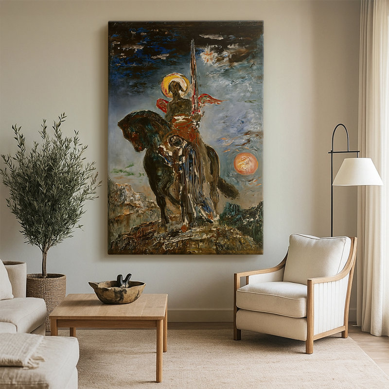 La parca et l'ange de la mort - galerie tendue sur toile par Gustave Moreau, 32 x 48