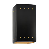 Mirabel - Small Rectangle W/ Perfs - Outdoor Closed Top & Bottom Wall Sconce - Gloss White - Dedicated LED/C