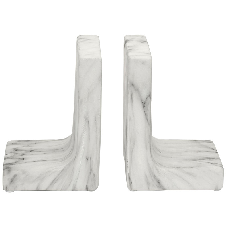 Modern & Contemporary Ceramic Bookends, White
