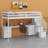 Jaxsten Twin Size Loft Bed Frame with Built-in Desk and Double Storage Drawers-732394397