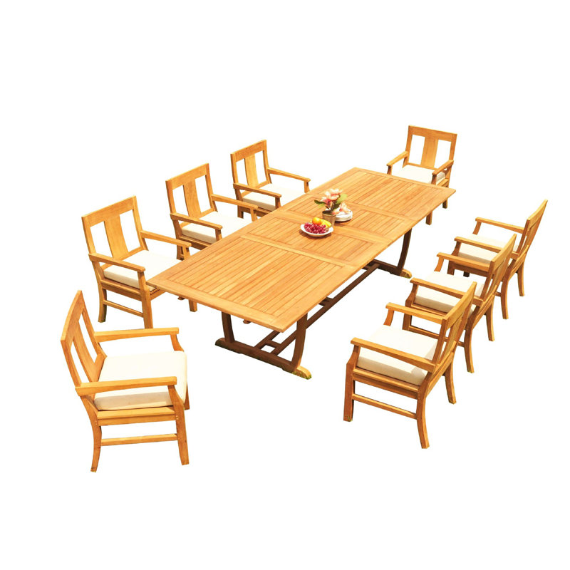 Ensemble repas 9 pièces teck Kevon