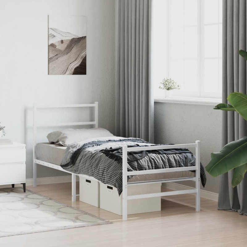 Metal Bed, King (5'), White