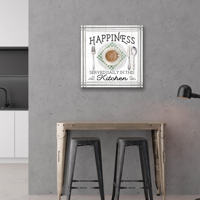 Art mural en verre épique «Happiness Served Daily» par Elizabeth Tyndall, 24 po x 24 po, H 24 po x l 24 po