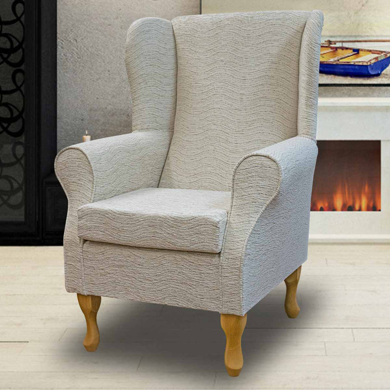 74cm Wide Tufted Wingback Chair, Cream