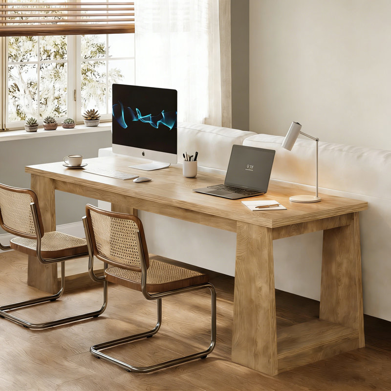 Bureau 86,6 "pour 2 personnes, chêne naturel