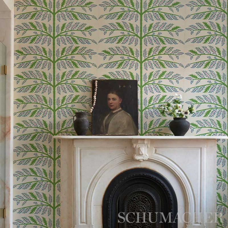 Schumacher x Neisha Crosland Thistle Wallpaper, Ivory