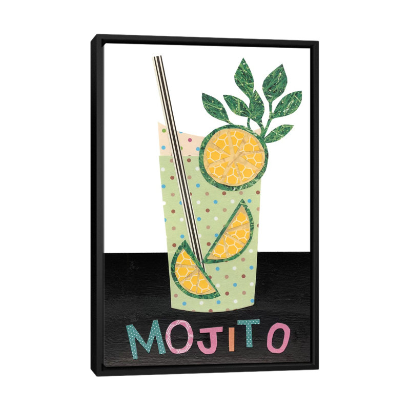 « mix me a drink i », impression sur toile, H 26 po x l 18 po x P 1,5 po, Toile avec cadre noir