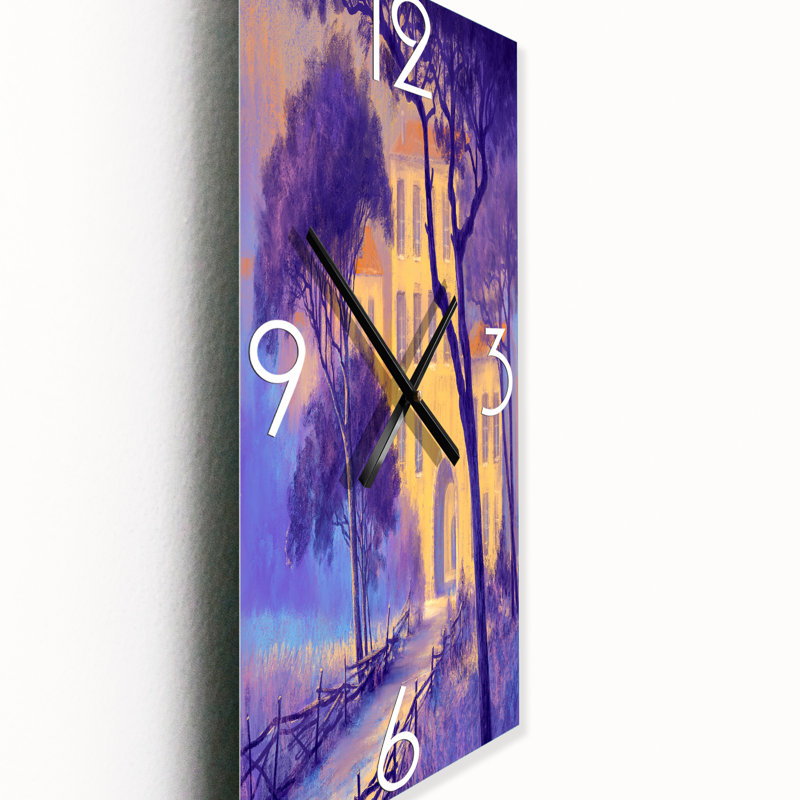 Paysage de rue sur un sentier et des arbres dans une ville - Horloge murale traditionnelle, Petit
