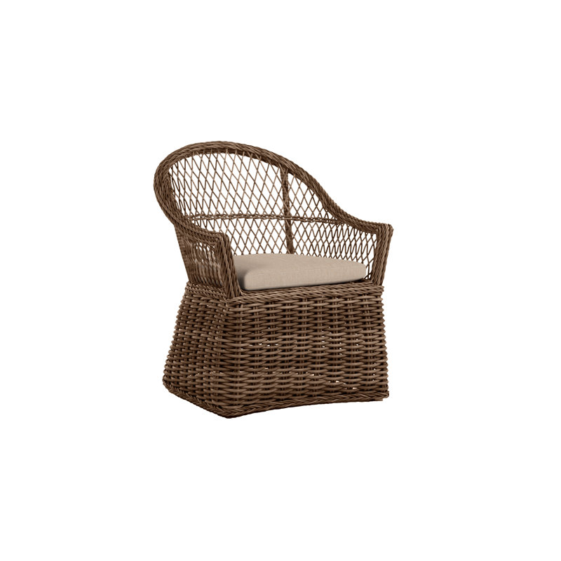 Fauteuil d'extérieur en résine tressée Soho N-Dura, Noir, Pas de soudure, Toile sable