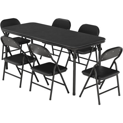 Ensemble 7 pièces de table et chaises pliantes, table d'activité et chaises pour salle à manger, garderie, salles de classe