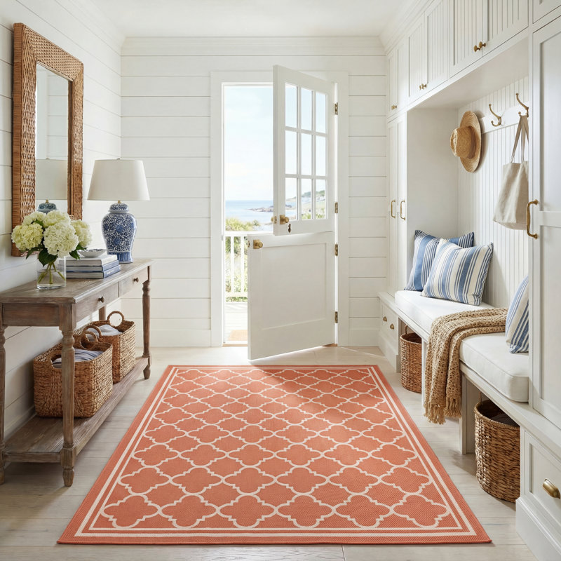 Herefordshire Performance Geometric Indoor/Outdoor Area Rug, Rectangle 5'3" x 7'7"