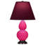 Small Double Gourd Accent Lamp - Sangria, Deep Patina Bronze - Lavender, Plum Shade-583633427-583633413