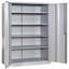 Armoire de rangement 71 po en métal gris avec portes verrouillables et 4 tablettes réglables Armoire en acier robuste pour le garage-853793802
