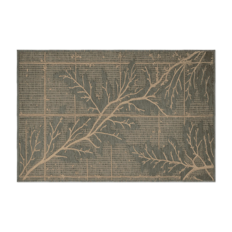 Nature Gray Indoor and Outdoor Area Rug, Rectangle 5' x 7'