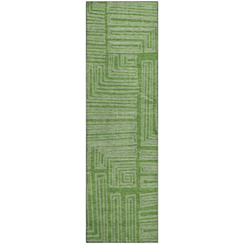 Premium Machine Washable Harrietstown AMF1045 Geometric Rug, Runner 2'3" x 7'6"