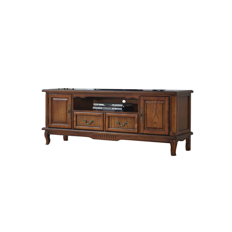 Meuble télé américain en bois massif, Brun