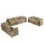 Ensemble de salon moderne en tissu 2 pièces, un canapé 2 places, un canapé 3 places avec un grand fauteuil inclinable à 8 coussins, tissu velours côtelé brun clair-842044380