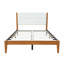 Structure de lit plateforme Mid-Century moderne avec tête de lit tapissier, support de lattes en bois massif, aucun sommier requis, assemblage facile, grand lit, brun-129195169-129195170