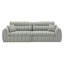 Canapé tissé à compression en chenille rayée, canapé compact à rangée droite avec éponge haute densité, canapé économiseur d'espace requis sans assemblage pour salon, appartement, bureau (blanc et sauge)