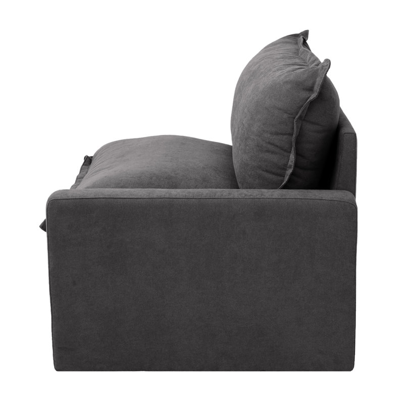 Upholstered Modern Linen Fabric One-Armed Chair, Gray