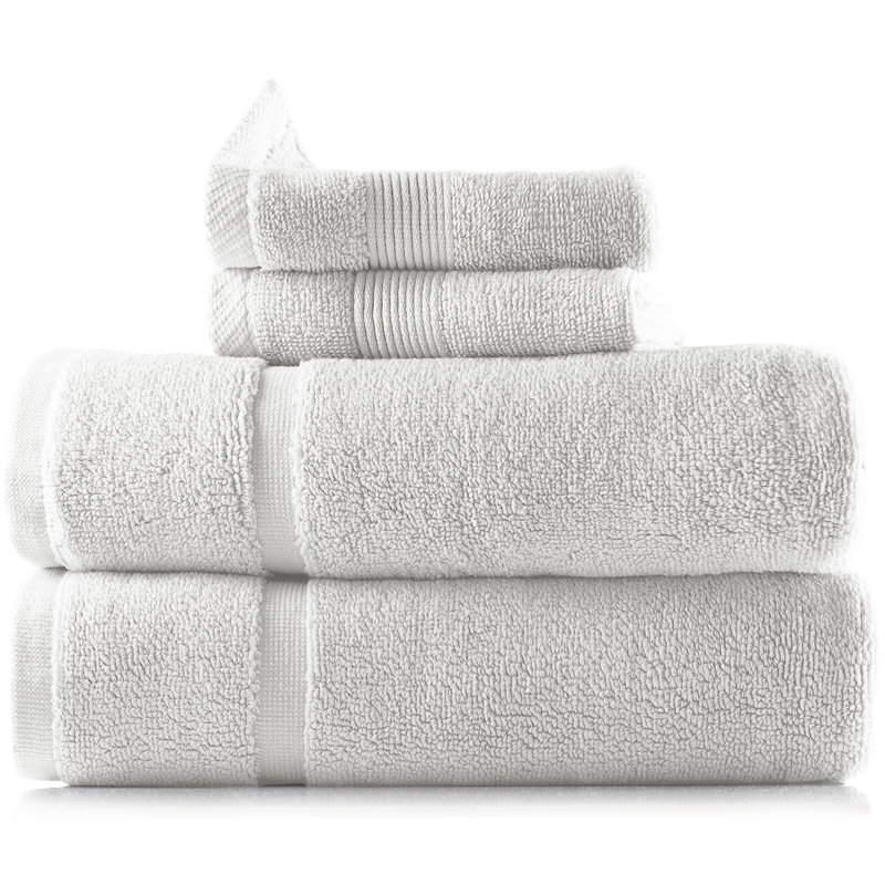 Danni-Leigh 6 Piece 100% Cotton Towel Set., White, 4-pack Bath Set