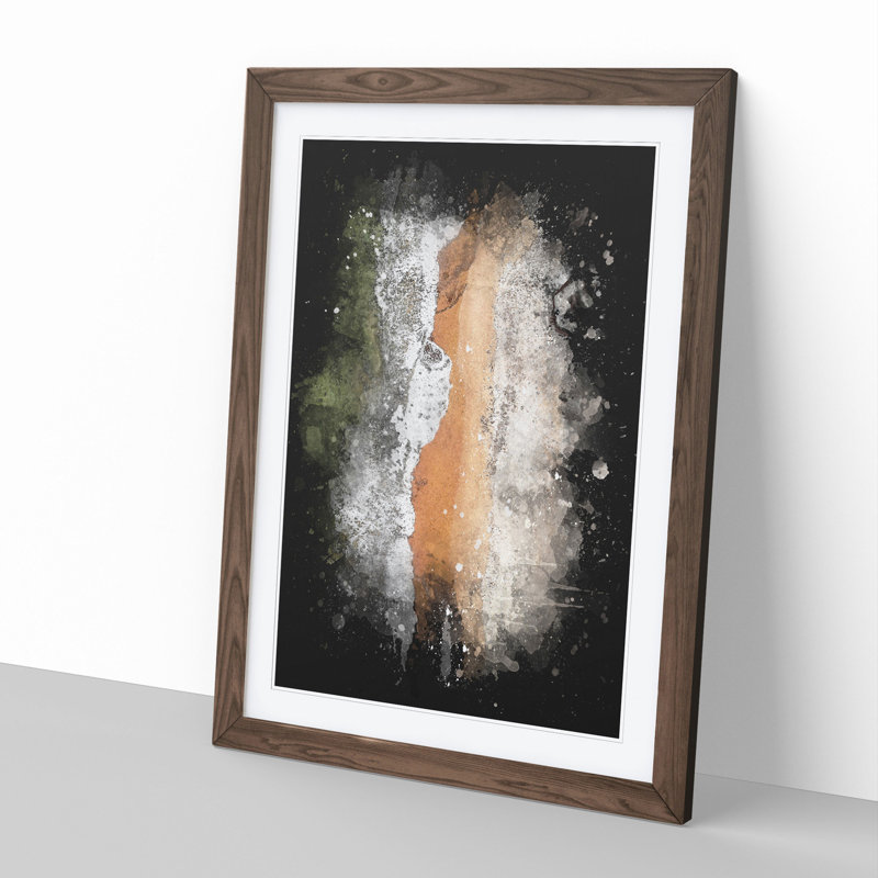 Aberdeen Beach in Scotland Paint Splash - Picture Frame Graphic Art, Walnut, 36cm H x 27cm W x 2cm D