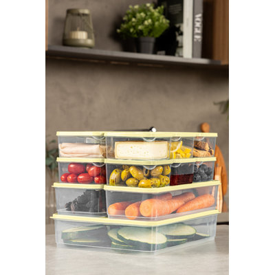 15-Piece Storage Box Set, Yellow Plastic, Includes 2 Boxes (4.3 x 11.8 x 2.8 in, 56.0 fl oz), 1 Box (9.1 x 11.4 x 2.4 in, 118.3 fl oz), 12 Boxes (3.5 x 4.1 x 2.2 in, 11.8 fl oz) | Dishwasher Safe, Ideal for Organizing Home & Office