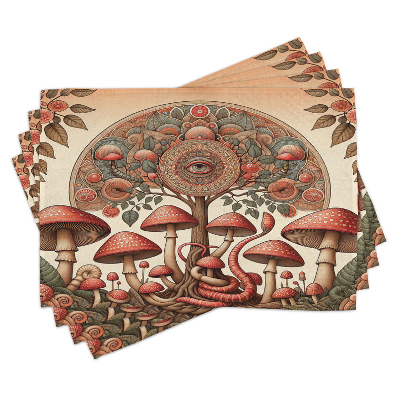 Ensemble de 4 napperons Ambesonne Hippie