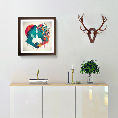 Lovers Geometric - Framed Print