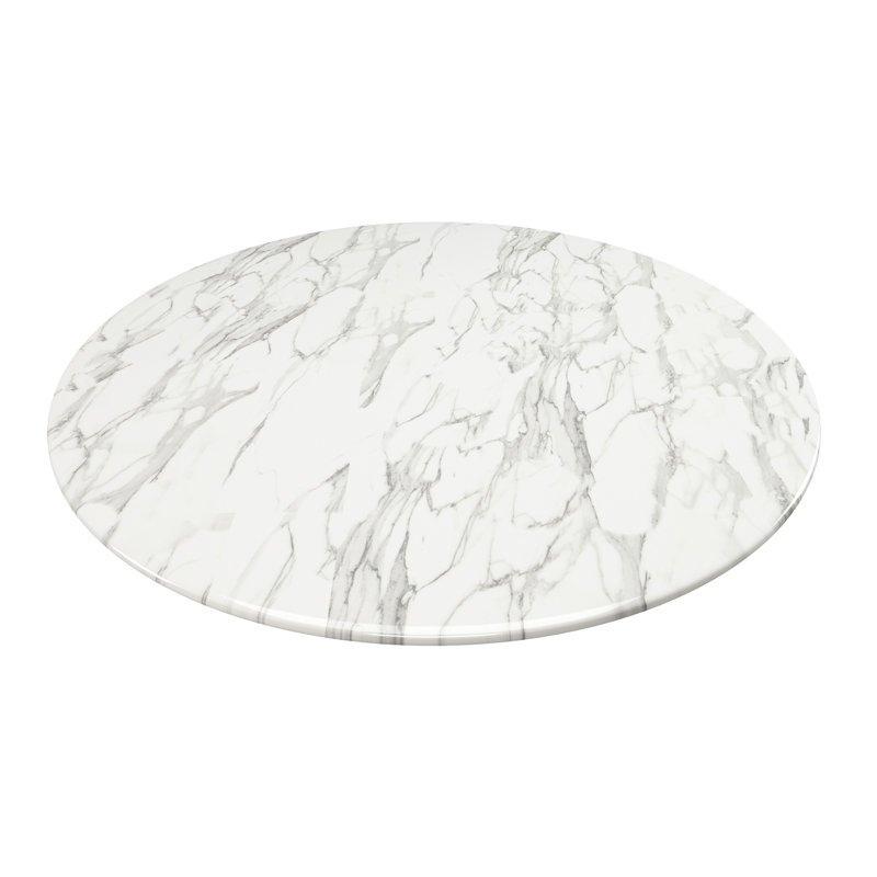 Tazio Round Marble Dining Table, 30.5" W x 32" L, Gold