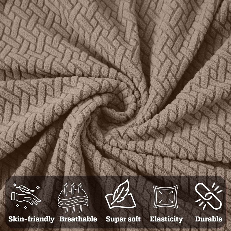 Luxury Stretchable Spandex Sofa Cover/Protector, 179 cm H x 320 cm W x 14 cm D, Coffee