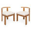 Ensemble de 2 chaises de salle à manger sans accoudoirs avec coussins, finition teck et beige Roomfitters Cove