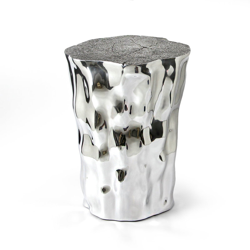 Cascade Edge Side Table, Silver