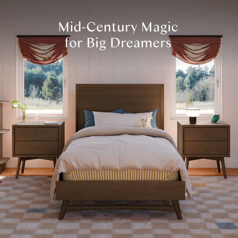 Palma Full Bed, Twin, Natural Walnut