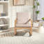 Fauteuil oscillant Upholstein, structure en bois d'hévéa