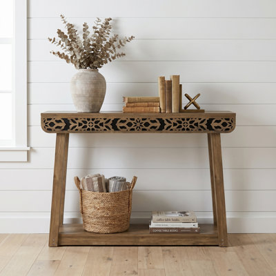 Chul 43.3" Traditional Console Table With Curved Edge Top