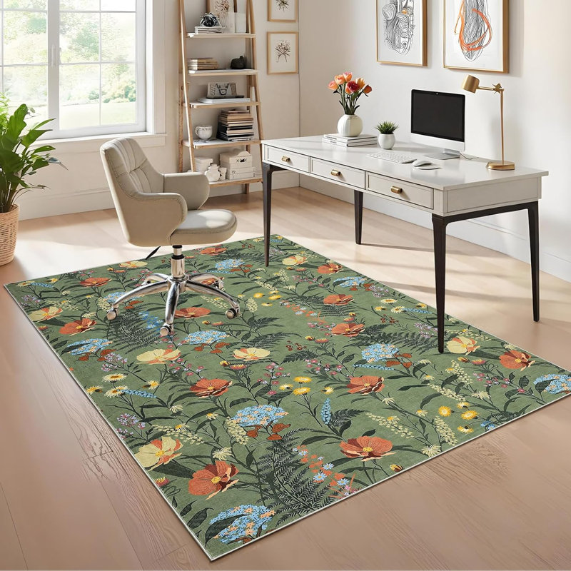 Tapis de couloir de salle de bain lavable Tapis de couloir moderne noir antidérapant, Rectangle 10 pi x 13 pi
