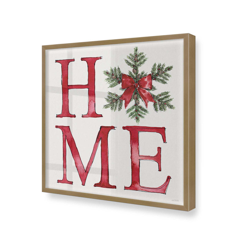Imprimé de maison rétro, H 13,75 po x l 13,75 po, Cadre simple en or brossé, bois massif