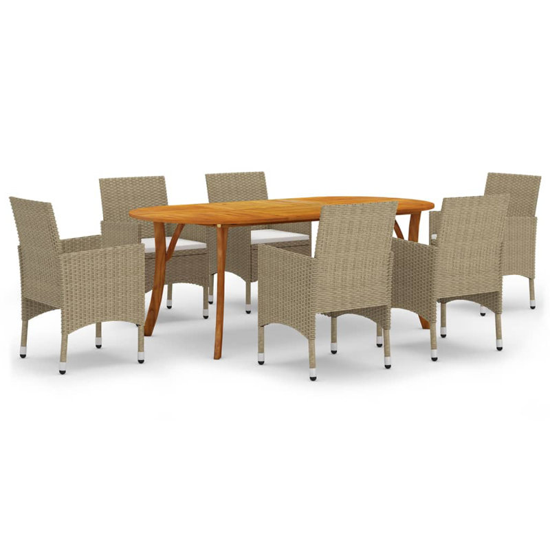  Dining Set Beige, Cream White, Cream White, Beige