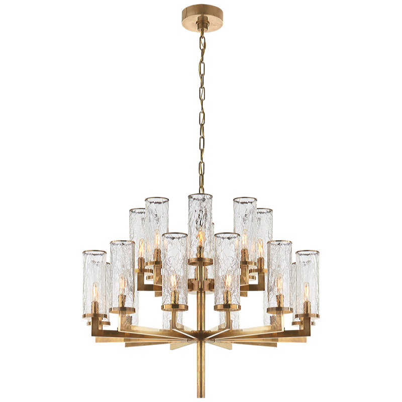 Kelly Wearstler Liaison Double Tier Chandelier, Antique-Burnished Brass