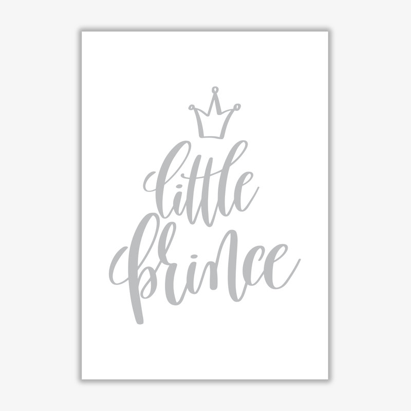Little Prince - Typography Print on Paper, 85 cm H x 60 cm W x 1 cm D, Unframed, Grey