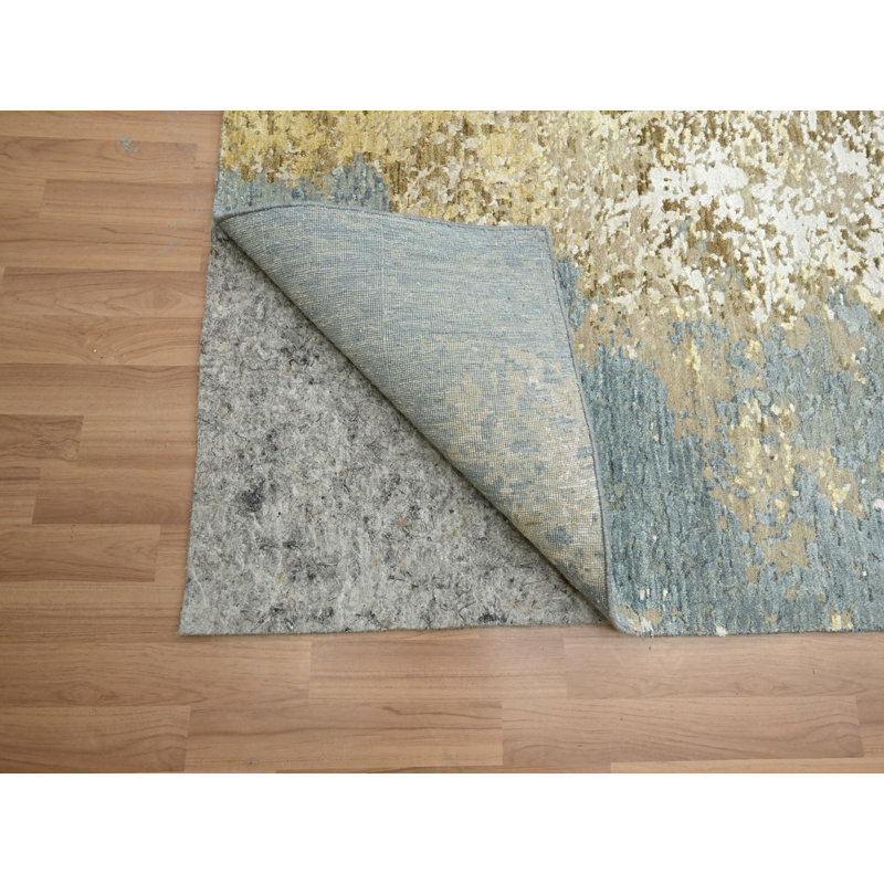 Tapis oriental brun en laine noué à la main 9 pi 0 po x 11 pi 10 po - MOA10283144