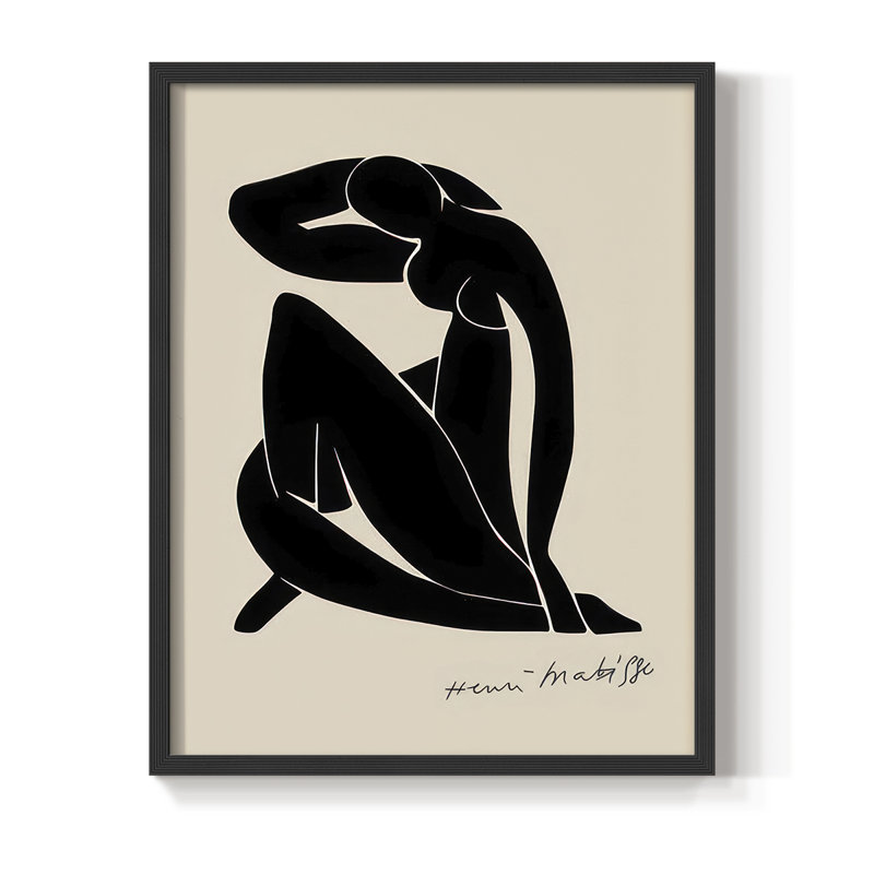 Matisse CLXXXVII Framed Print - Solid Wood, Black, 14" H x 11" W