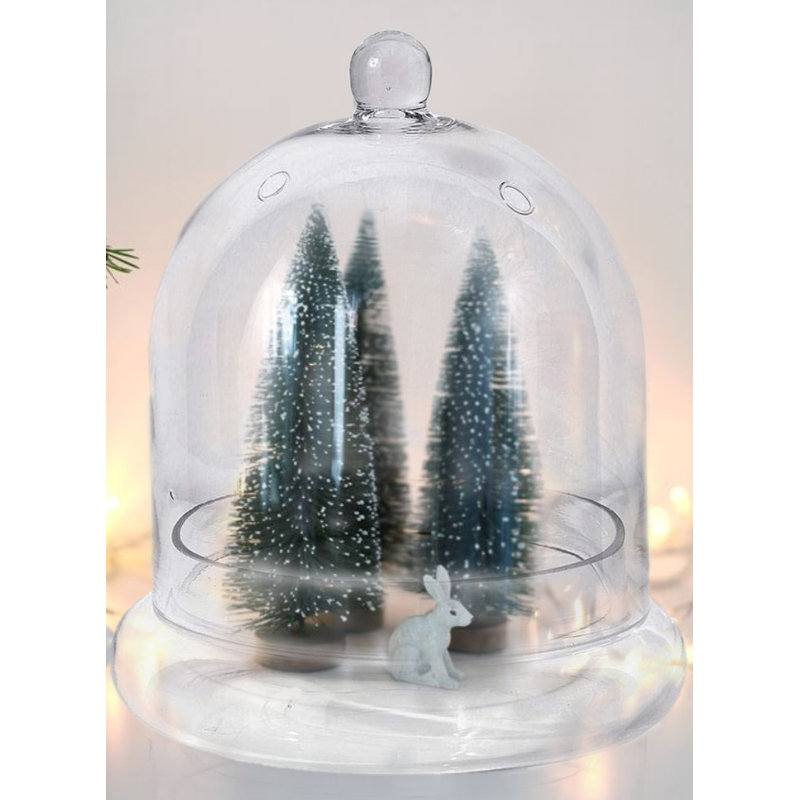 Hantsport Glass Terrarium, 9.5" H x 7.5" W x 7.5" D, 1