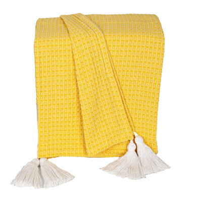Parkland Collection Sunny Yellow Cotton Throw 50" x 60"