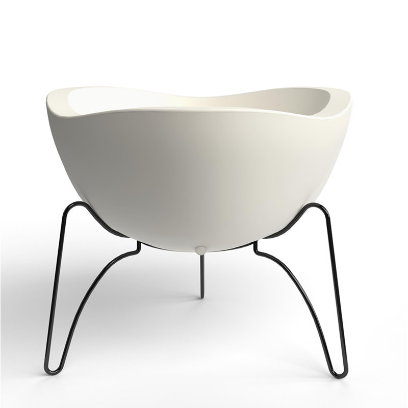 Clent Pot Planter, White, 8.86" H x 7.87" W x 7.87" D