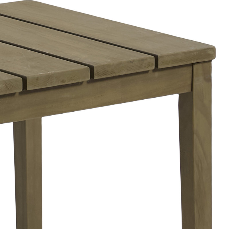 Junco Teak Outdoor Two-Person Patio Set With Cushions And Side Table, Brown, Navy