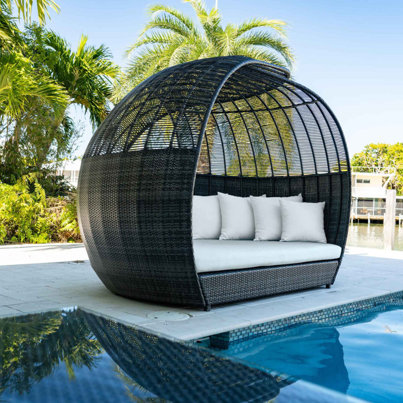 Banyan Outdoor 4 - Seat Patio Daybed, Canvas Air Blue Sunbrella® Canvas