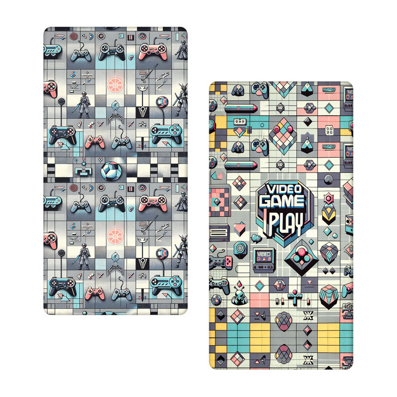 Twin XL Blue Microfiber Gamer Print Fitted Sheet Set