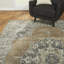 Tapis oriental beige / gris à médaillon traditionnel Laeh Grier-237584965